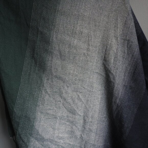 Blue and Green Dyed Gradient Linen 100% Polyester Scarf - Picture 6 of 14